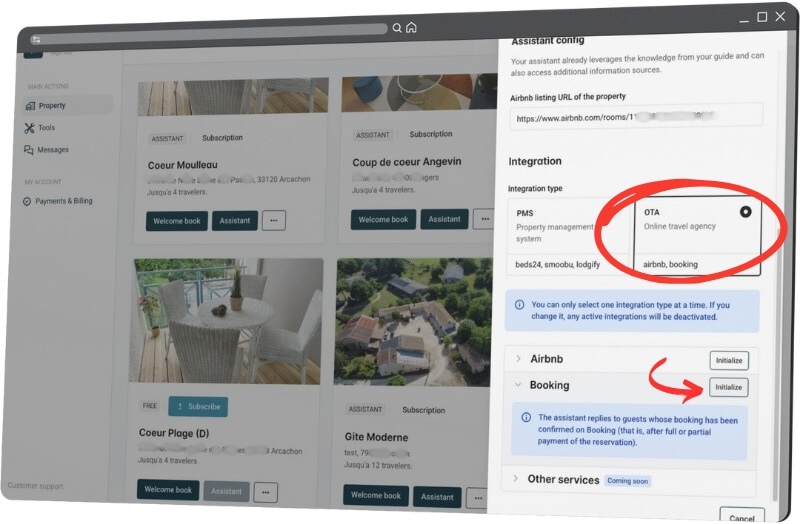 OTA configuration with Initialize button
