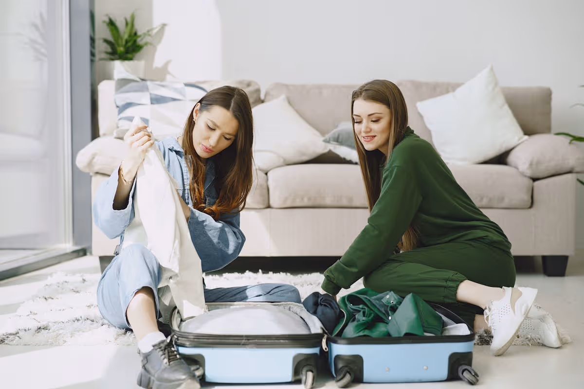 Guest with luggage arriving early at vacation rental property