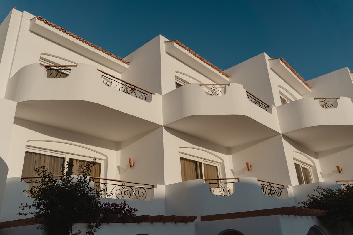 Luxury vacation rental hotel facade