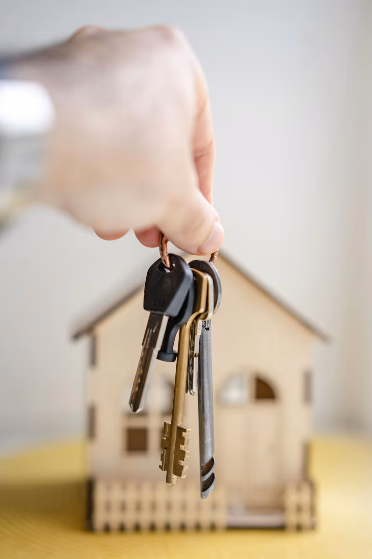 Person holding real estate keys