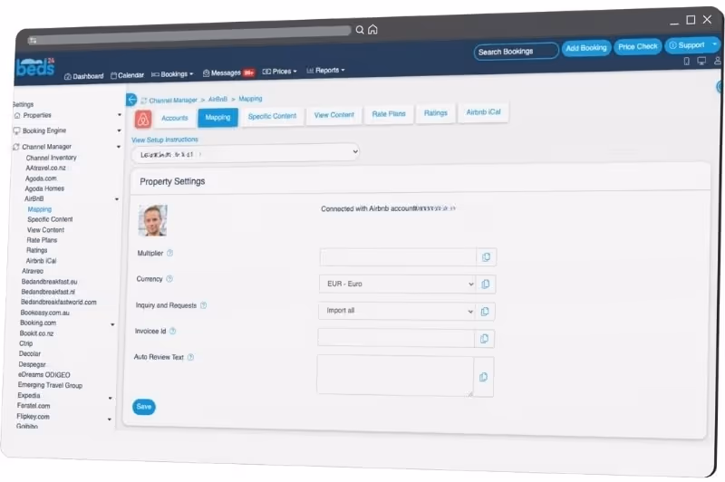 Beds24 inquiry and requests import setting