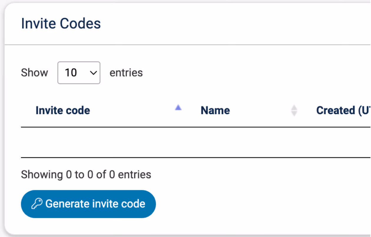 Beds24 API section to generate invite code