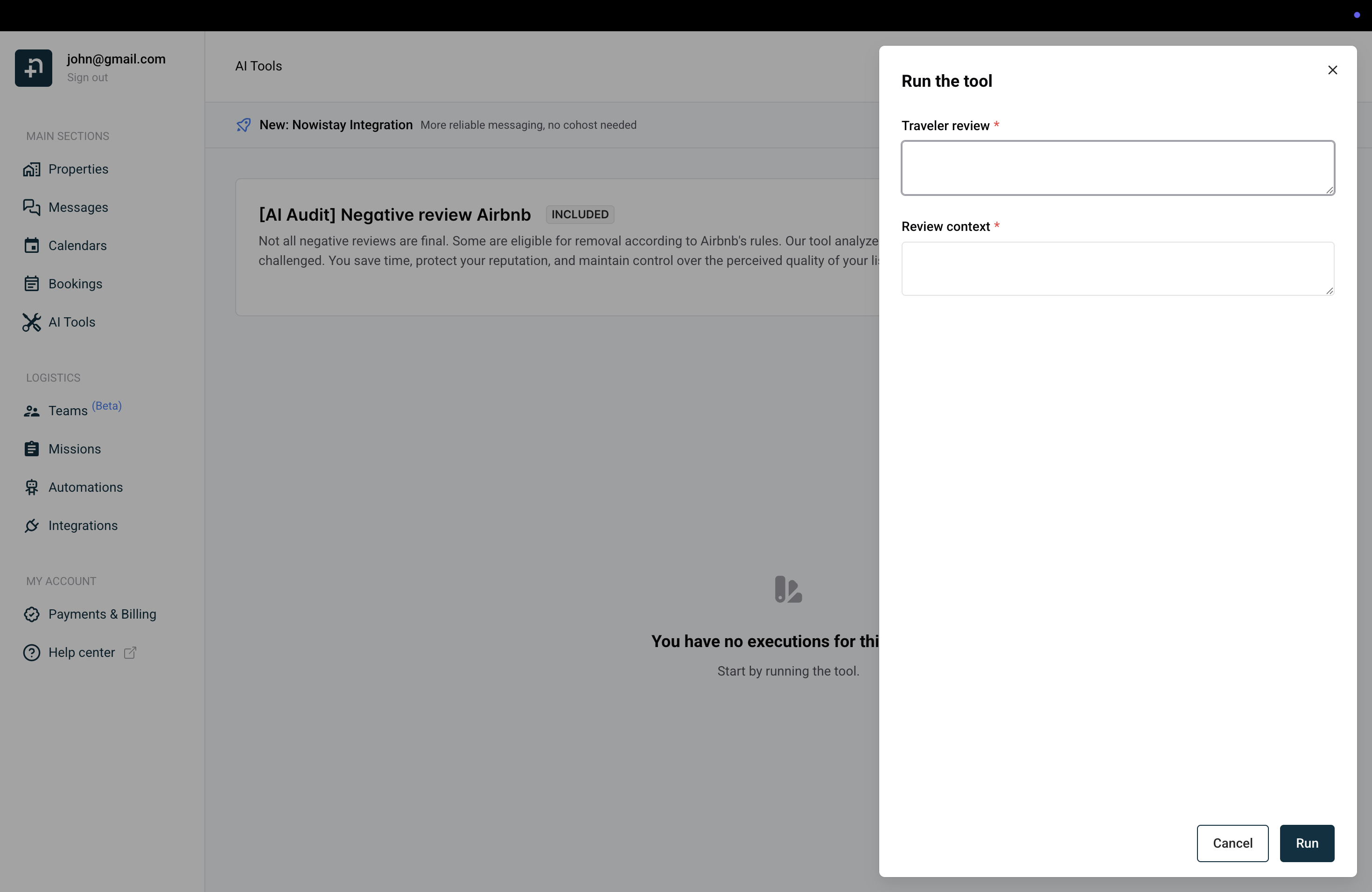 Run the AI review analysis tool - paste the review and add context