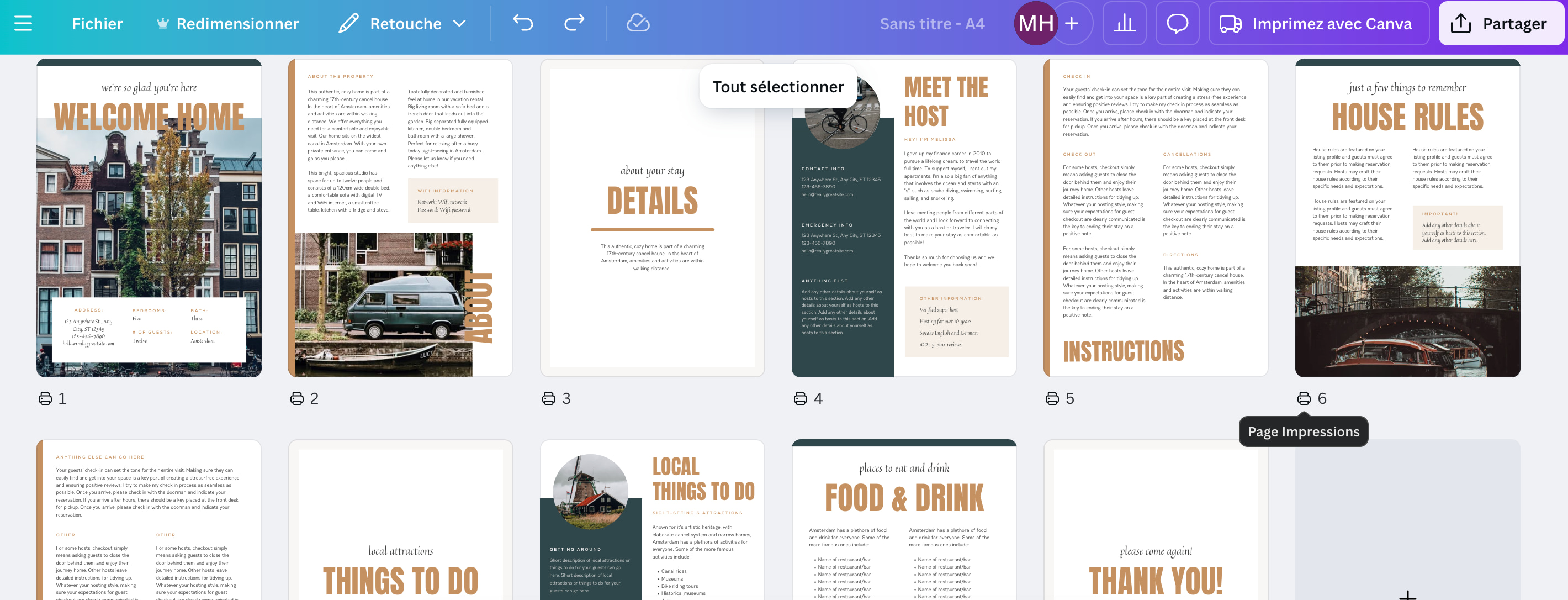 Another Canva template example for vacation rental welcome book