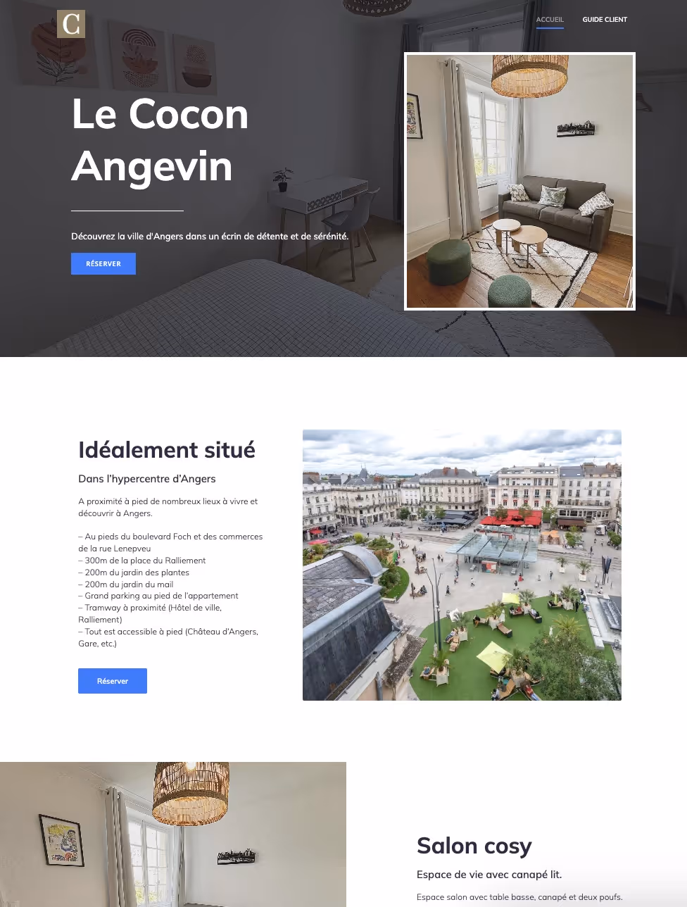 Direct booking website for short-term rental