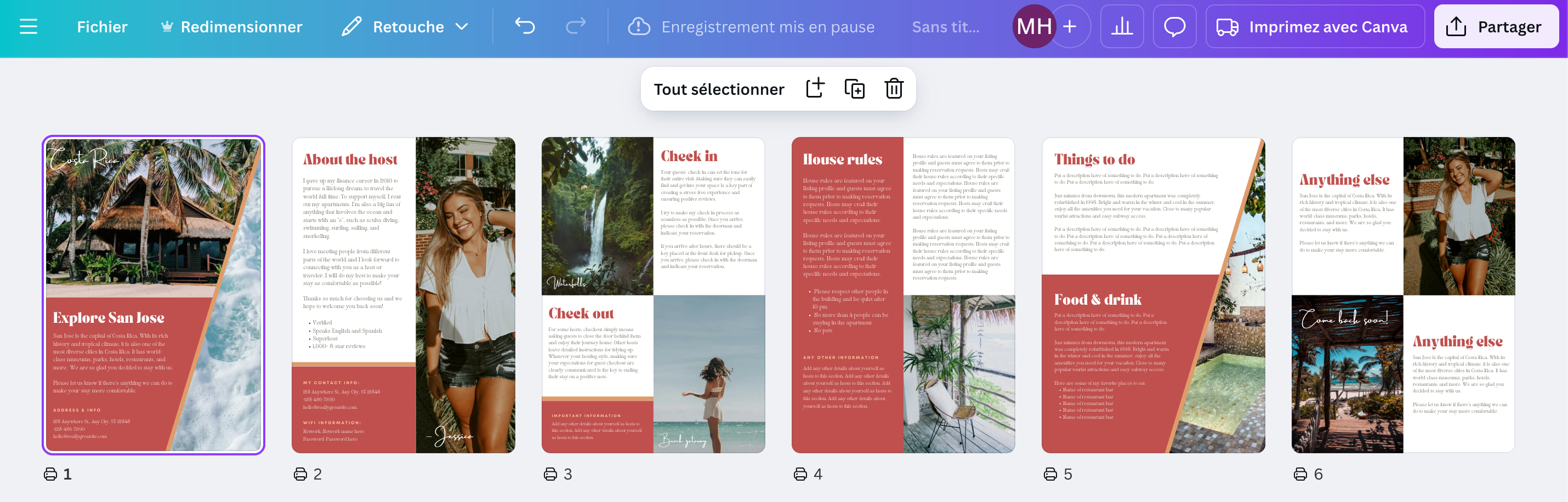 Modèle Canva pour livret d'accueil Airbnb