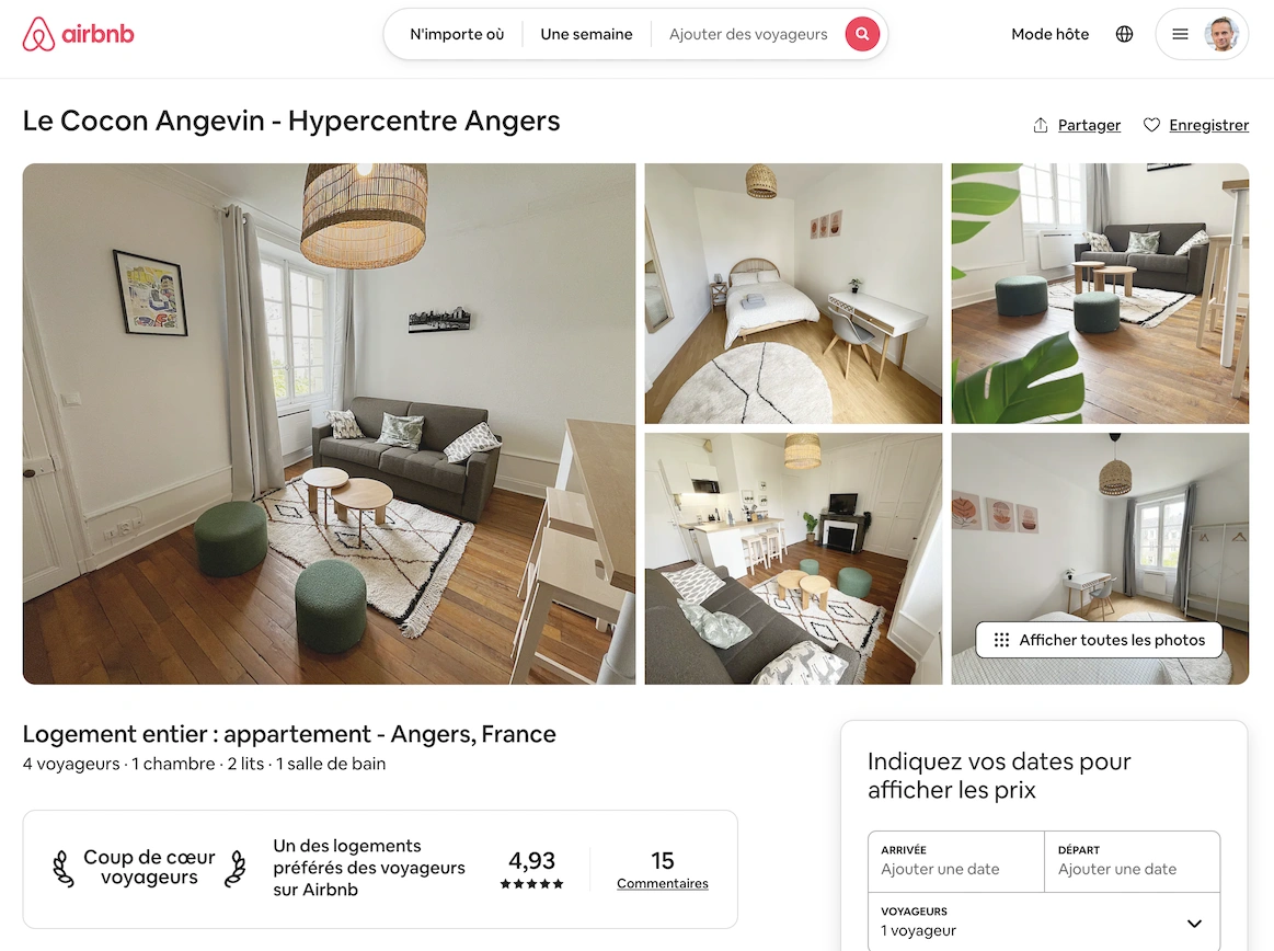 Graphique des revenus Airbnb optimisés grâce aux stratégies de tarification