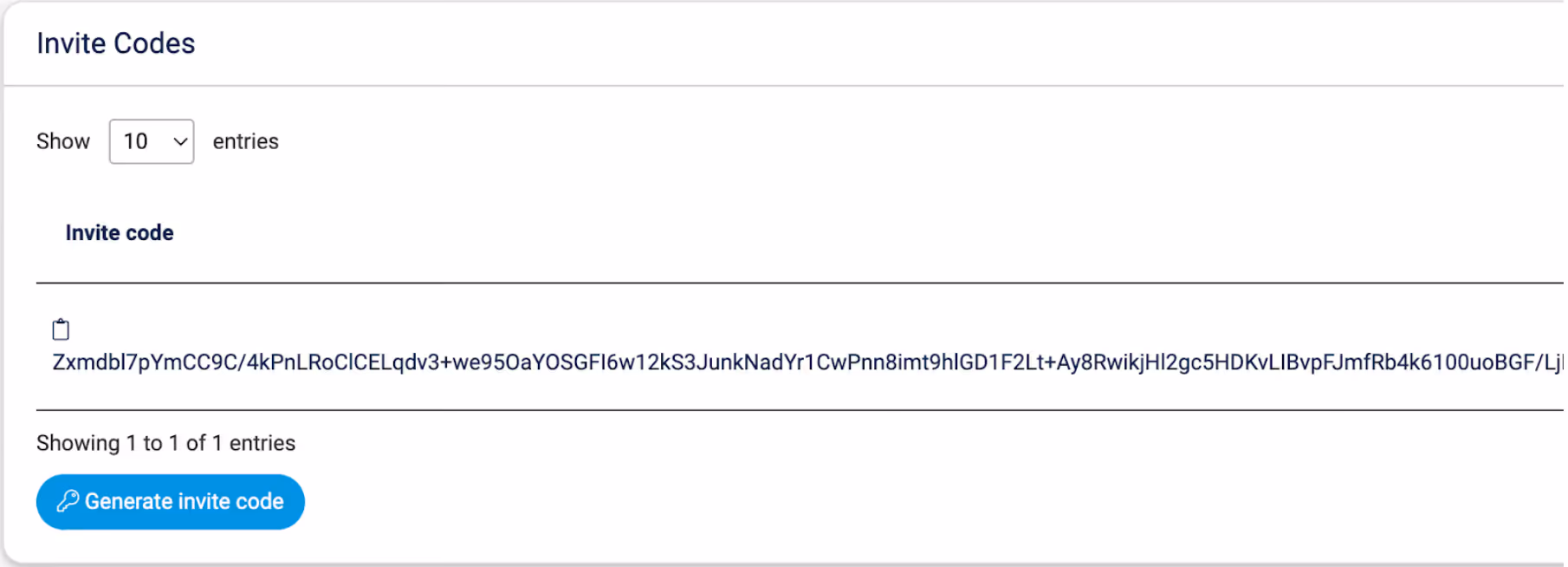 Copy the generated Beds24 invite code