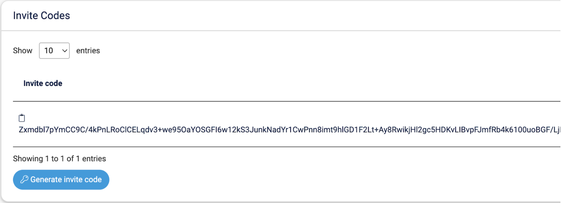 Copier le code d'invitation Beds24 généré