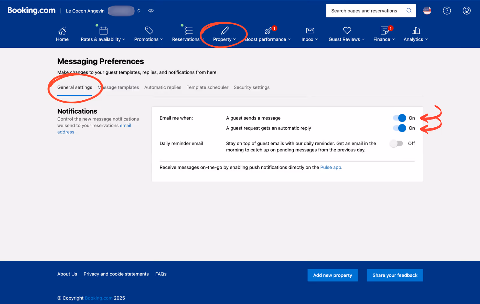 Email notifications to activate