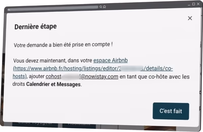 Confirmation co-hôte