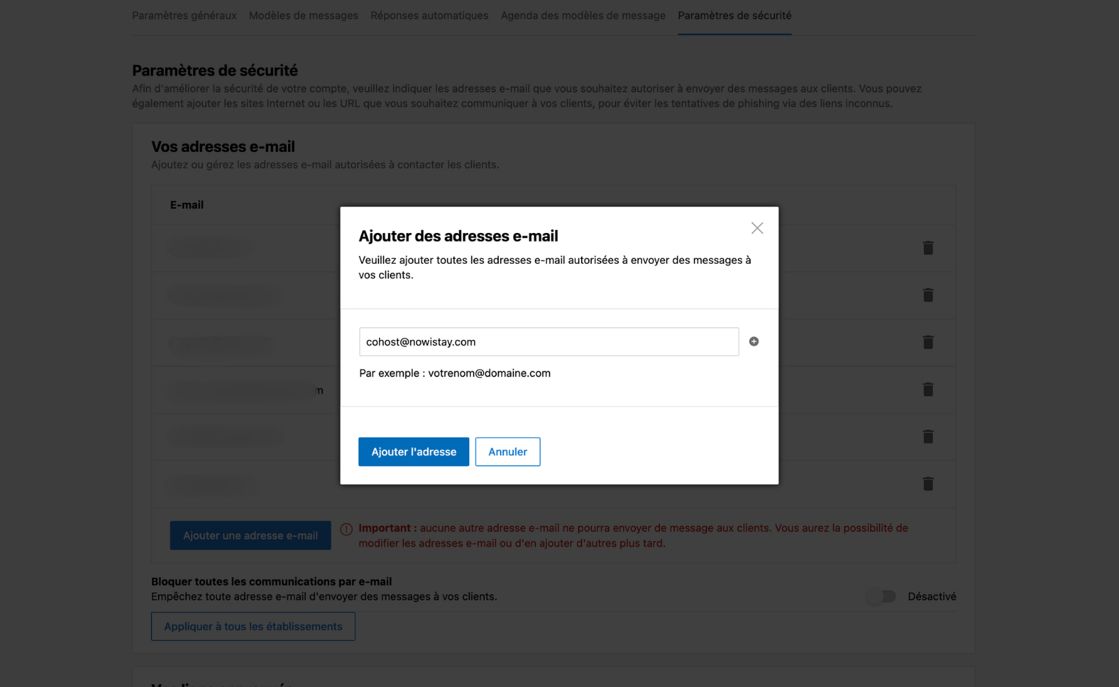 Ajout adresse email cohost