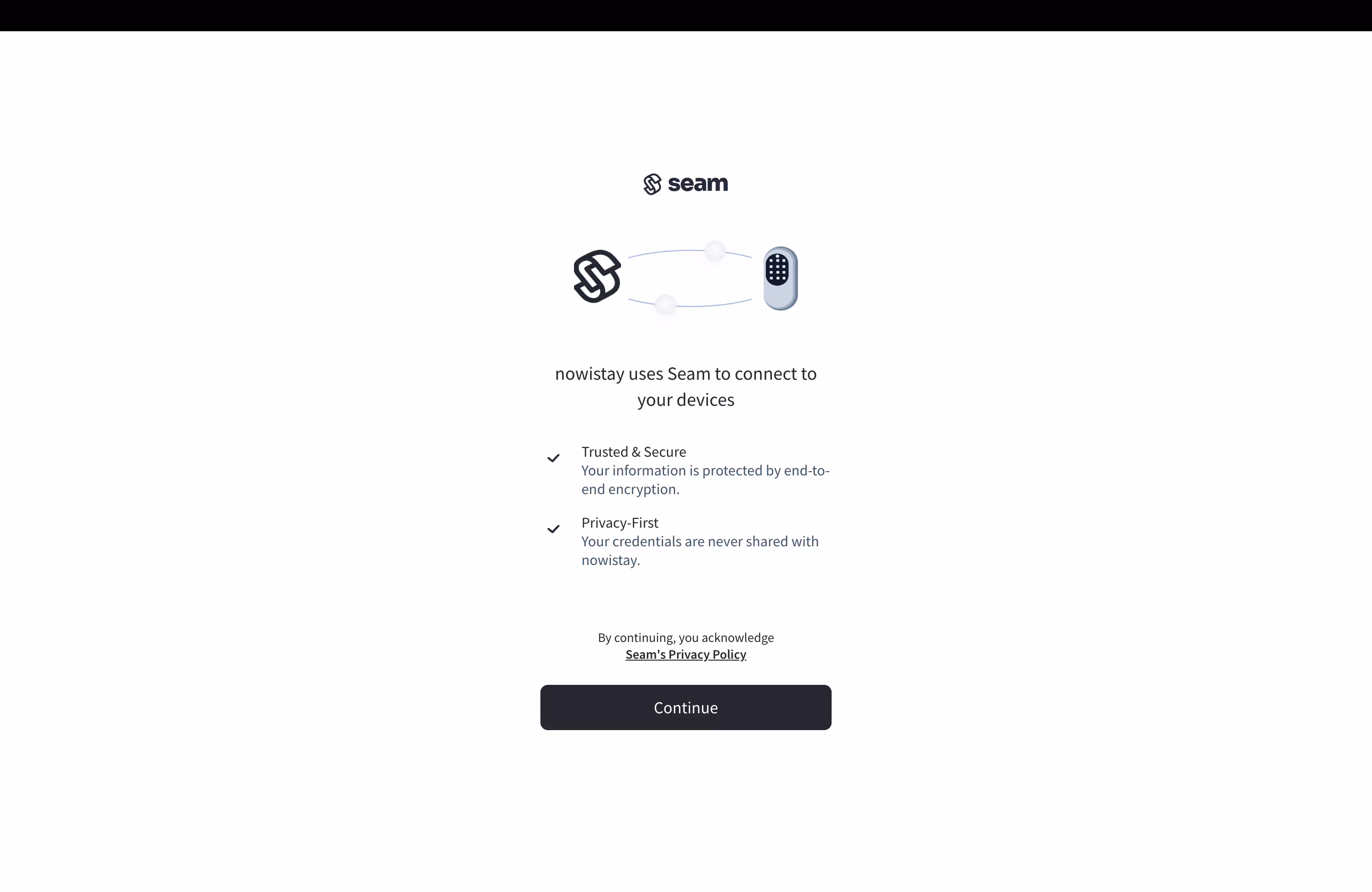 Secure connection window introduction screen