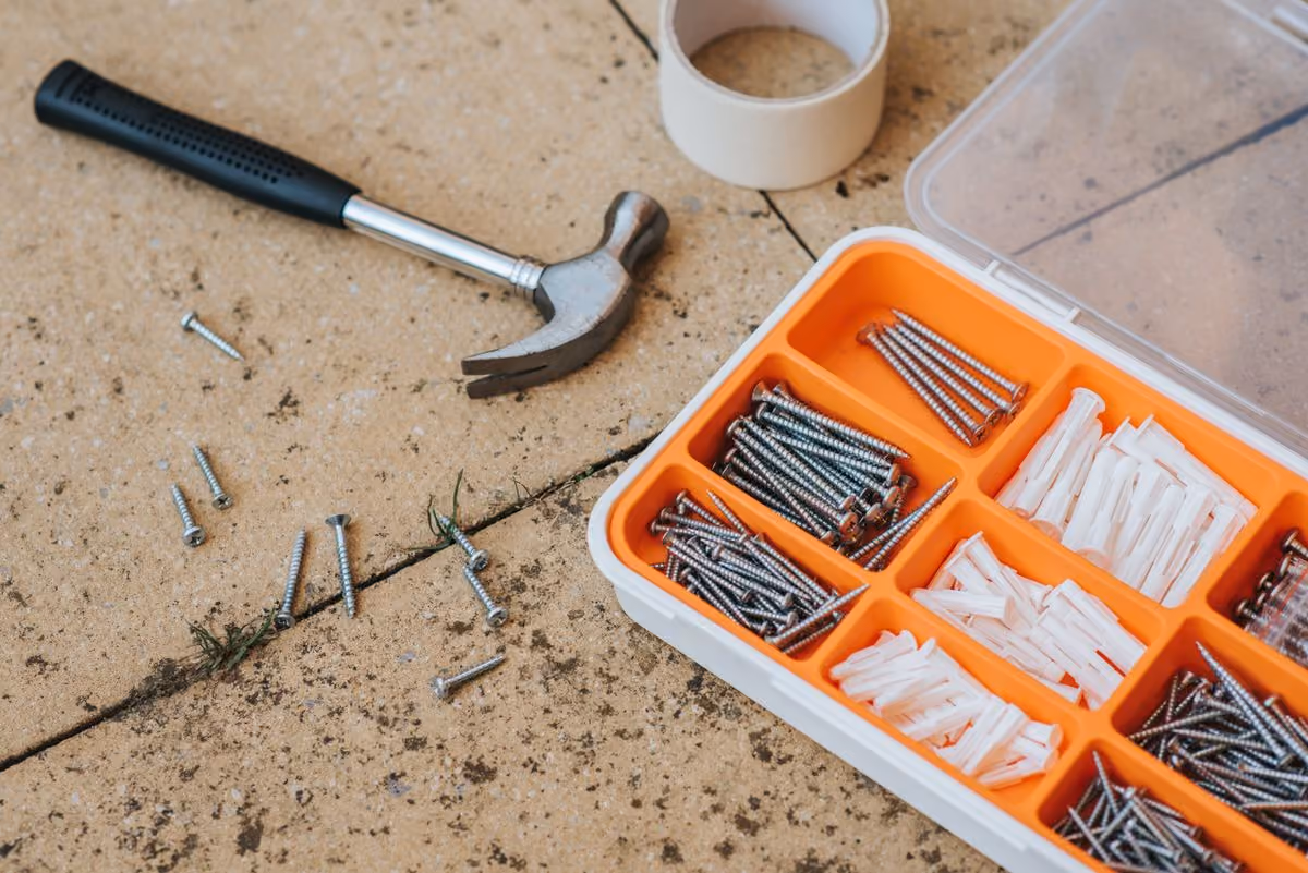 Repair tools laid out for preventive maintenance work