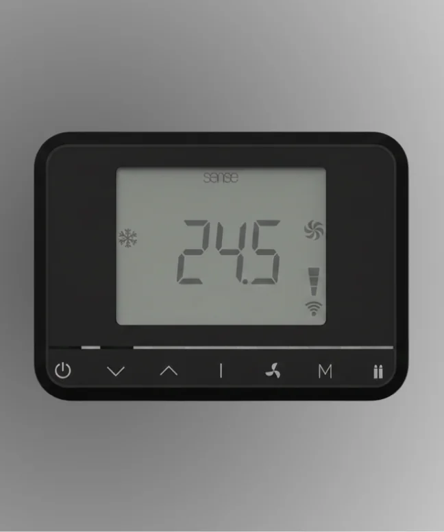 תרמוסטט Sense שחור — מבט קדמי