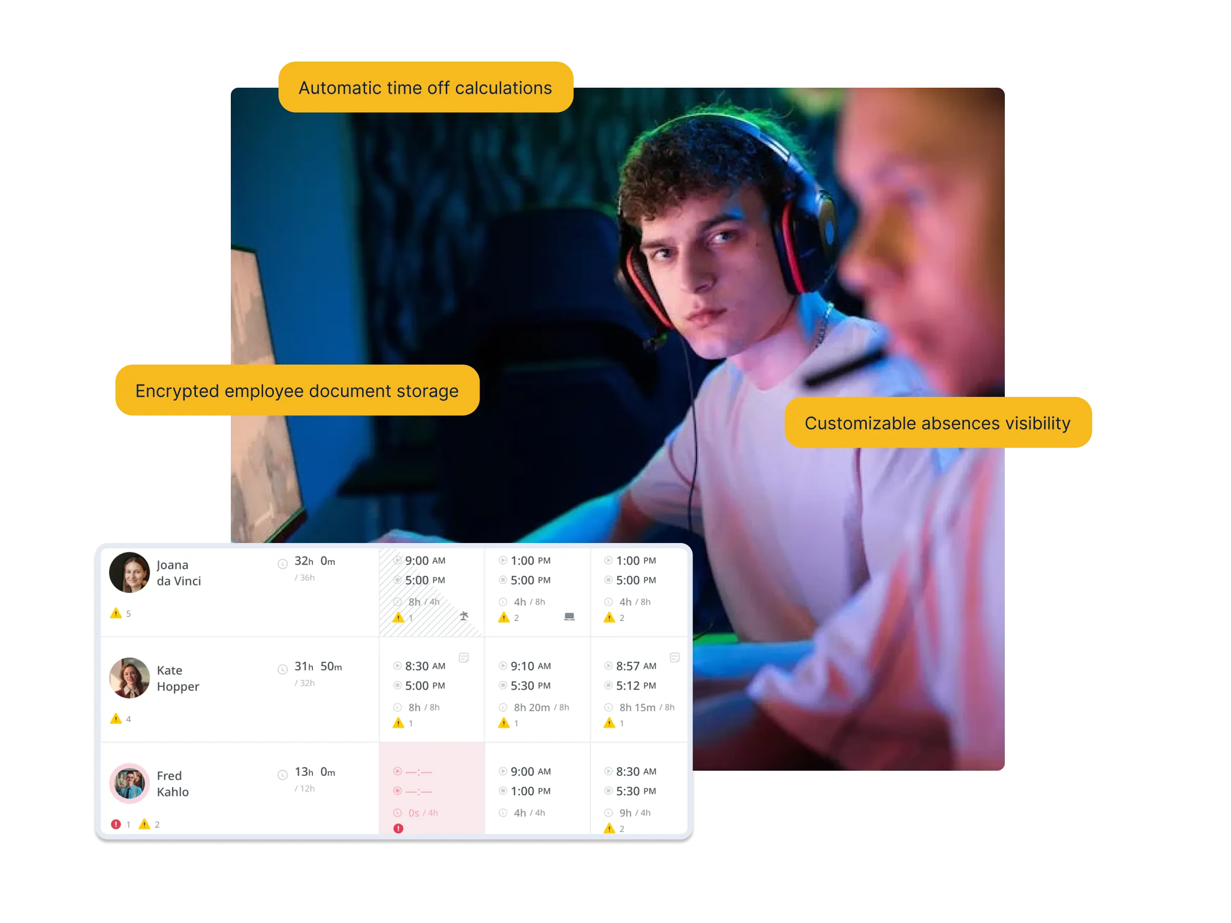 Timesheet preview and game developer in background