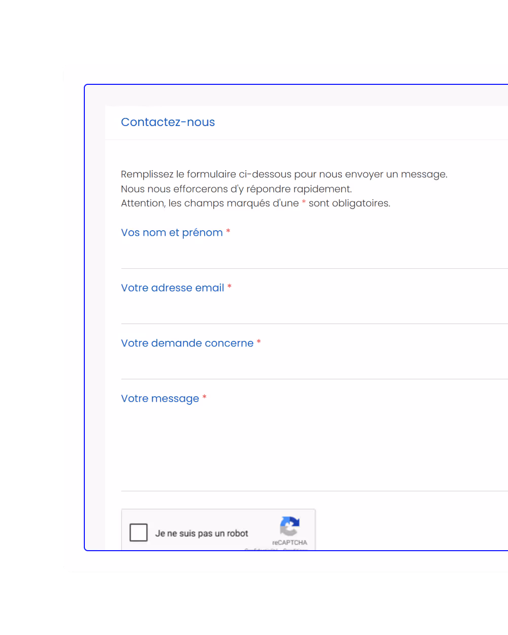 Capture du portail Isogeo : page contact