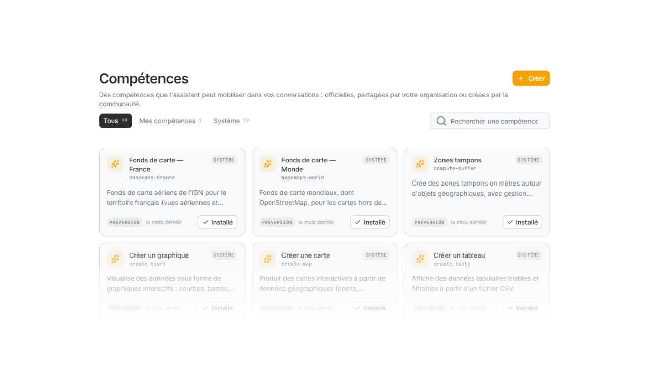 Capture des compétences configurables sur Geoprompt pour encadrer l'IA