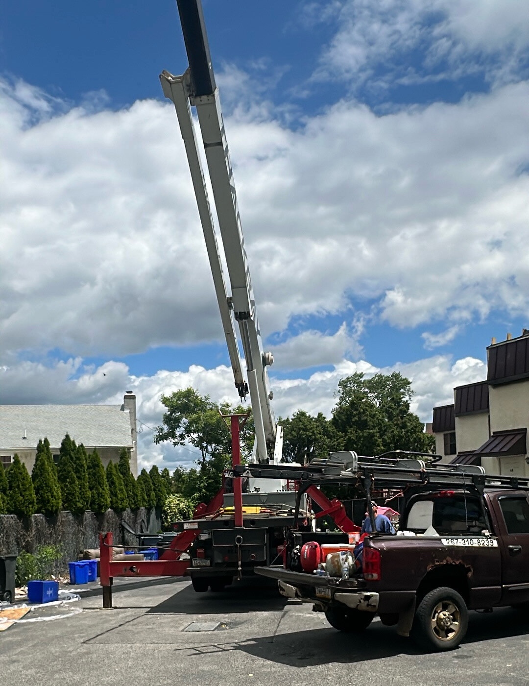 crane for roof truss replacement