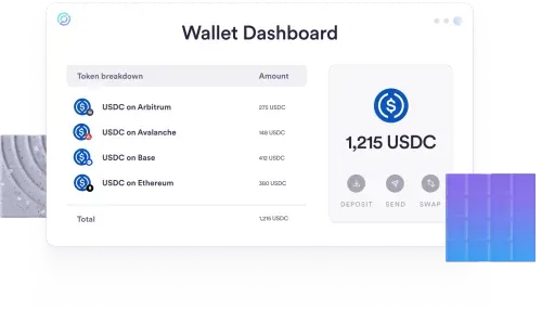 Illustration of a wallet dashboard UI