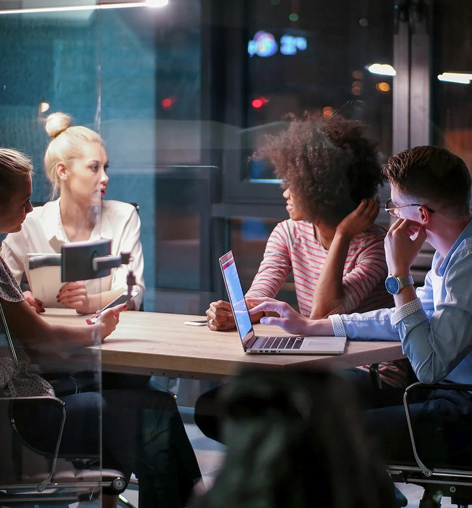 People sitting in a conference room