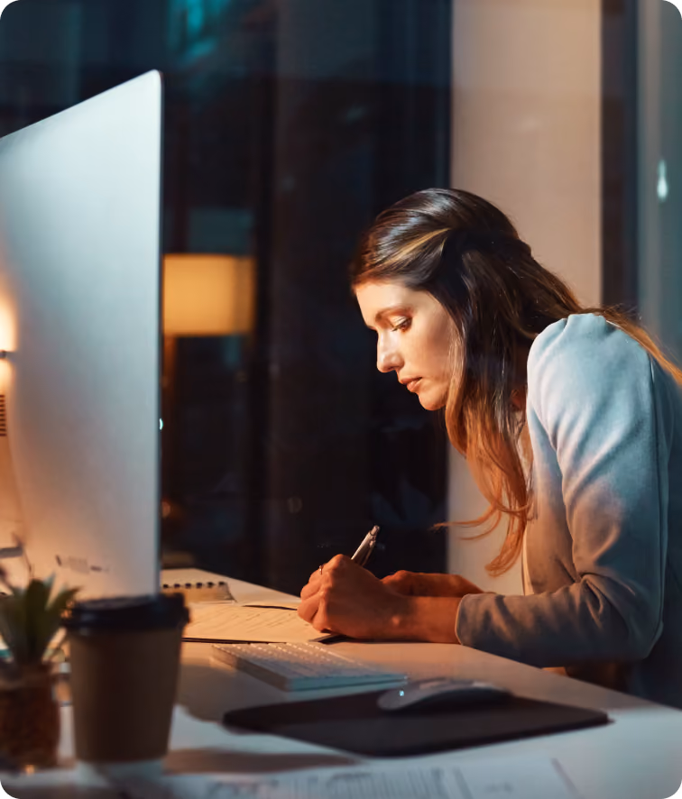 Woman working at computer