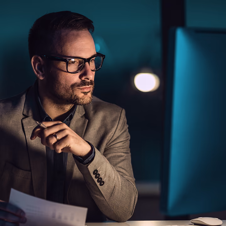 Man working on computer