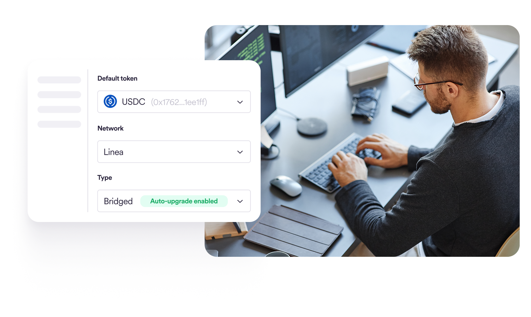 Developer using USDC with the Linea network