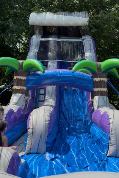 Ground view of Tropical Fun Weekend waterslide