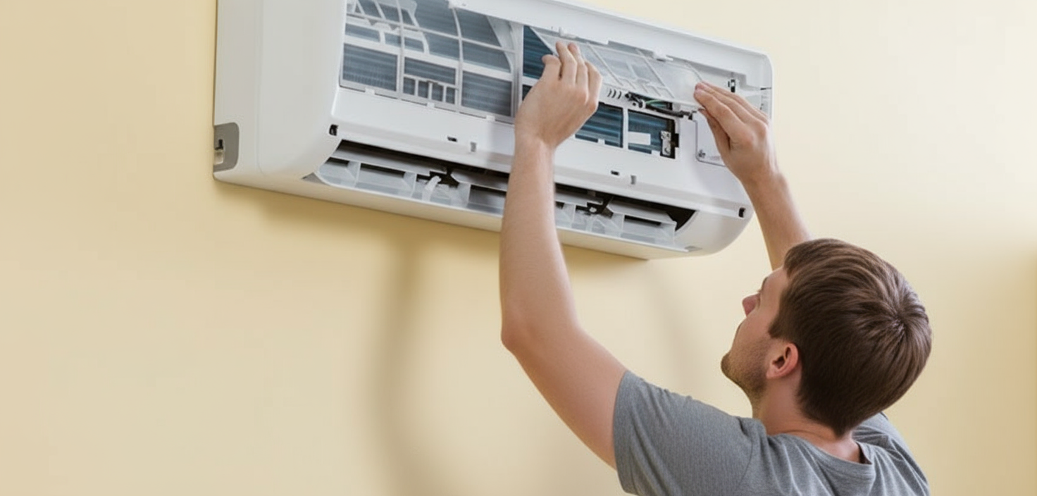 Klimaanlage wird montiert
