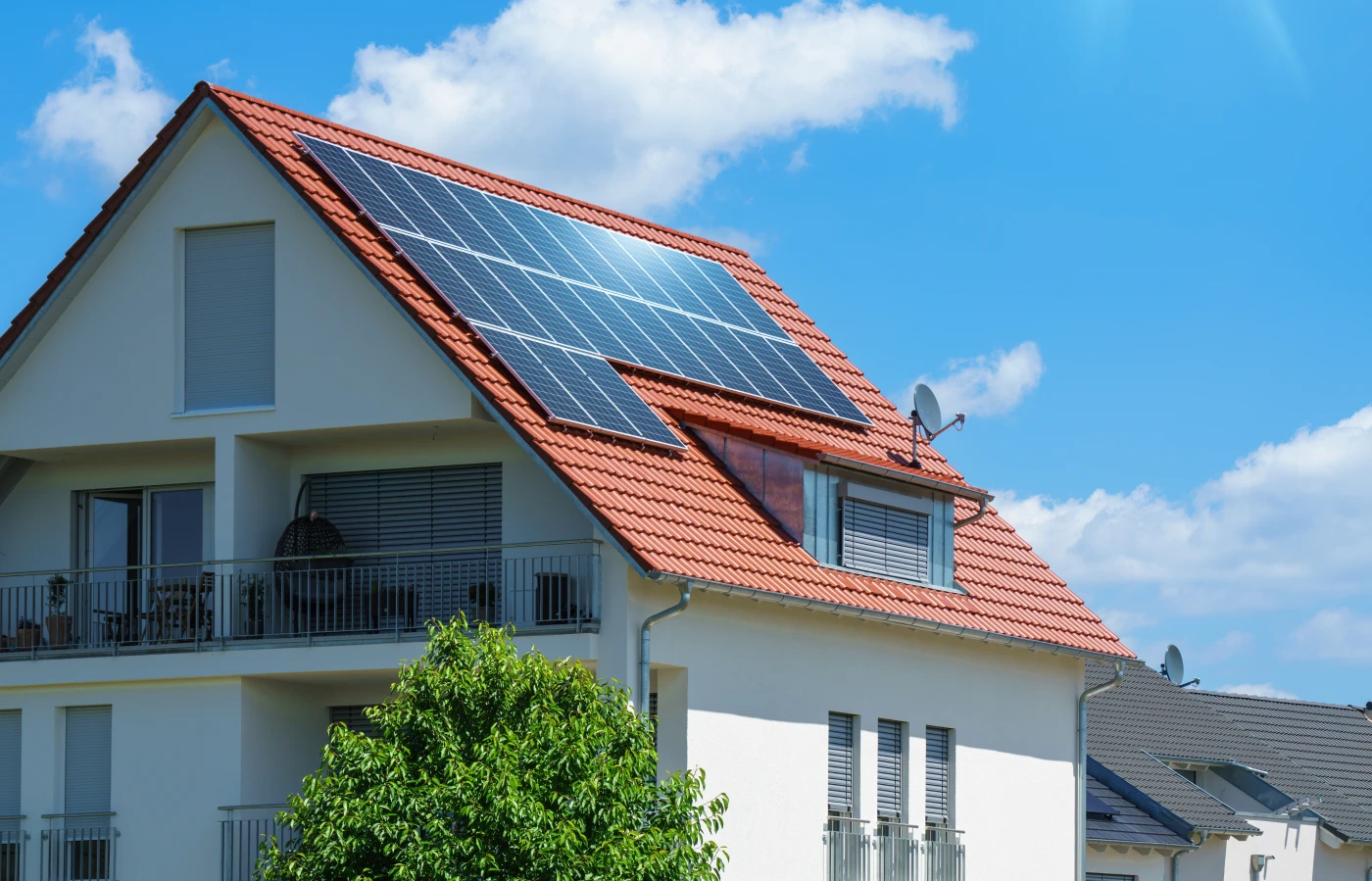 Solarpanels auf Dach