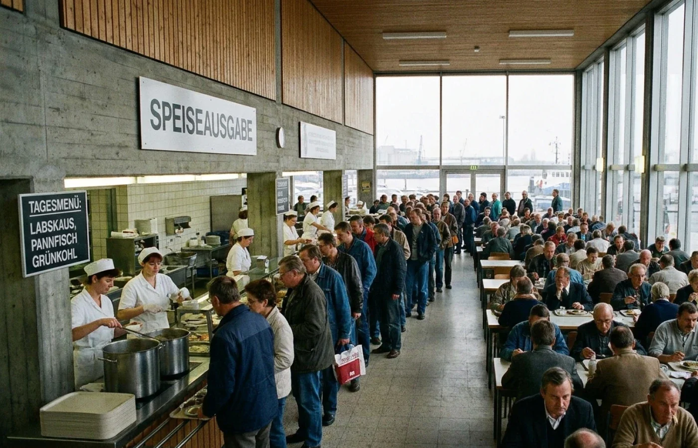 Speiseausgabe einer Kantine in Norddeutschland