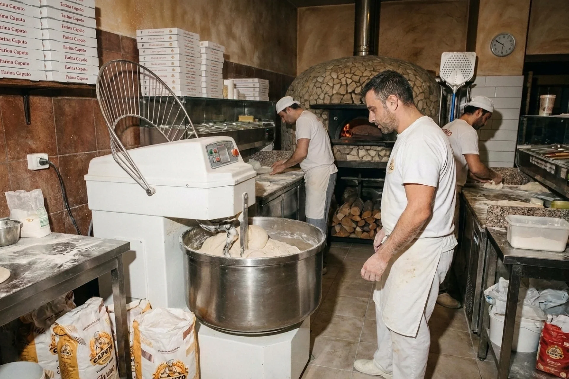 Spiralkneter für Pizza in Pizzeria