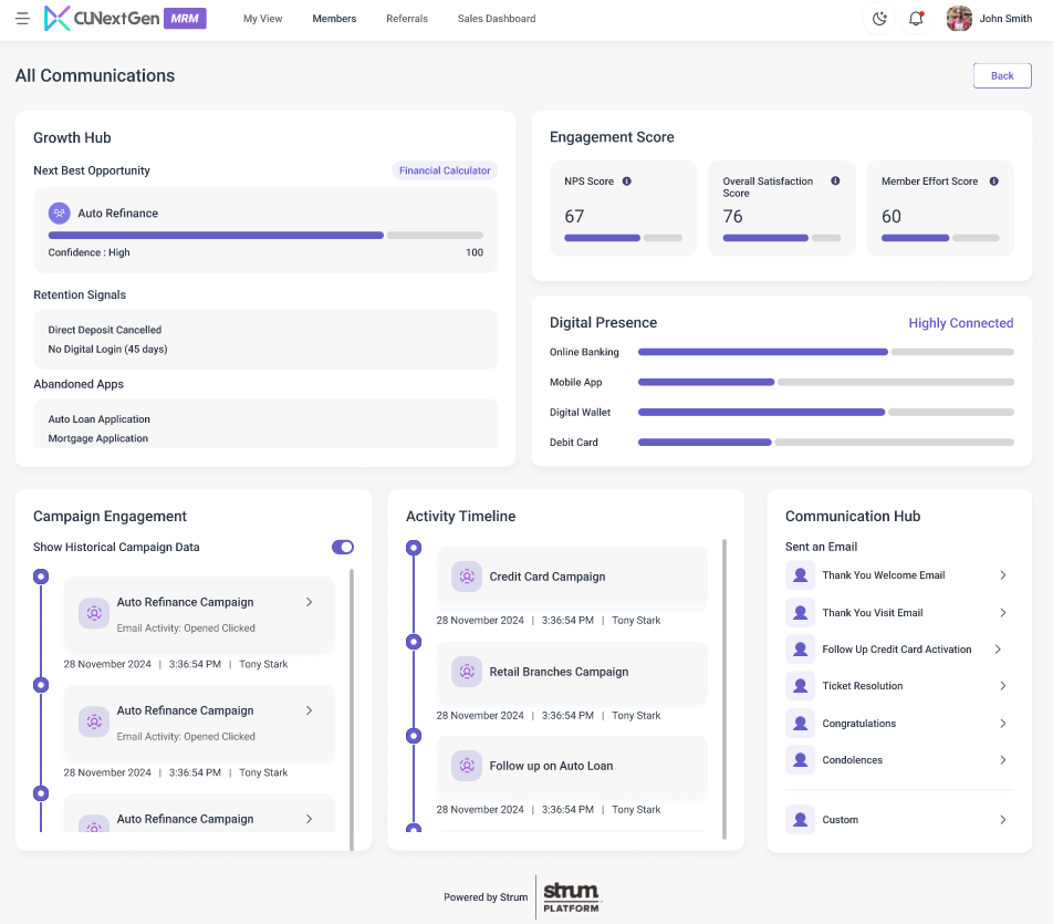 Strum CRM Dashboard