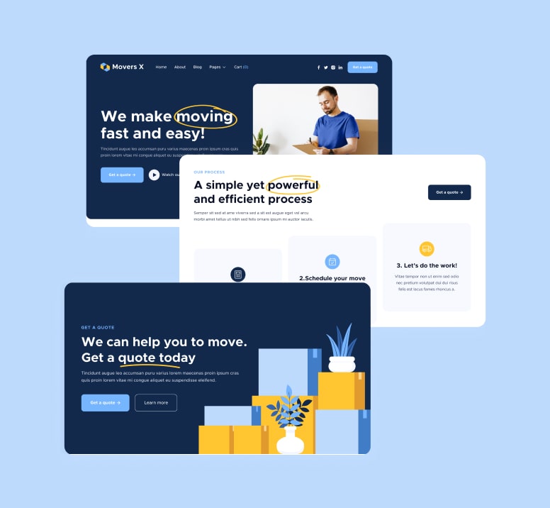 Sections - Movers X Webflow Template