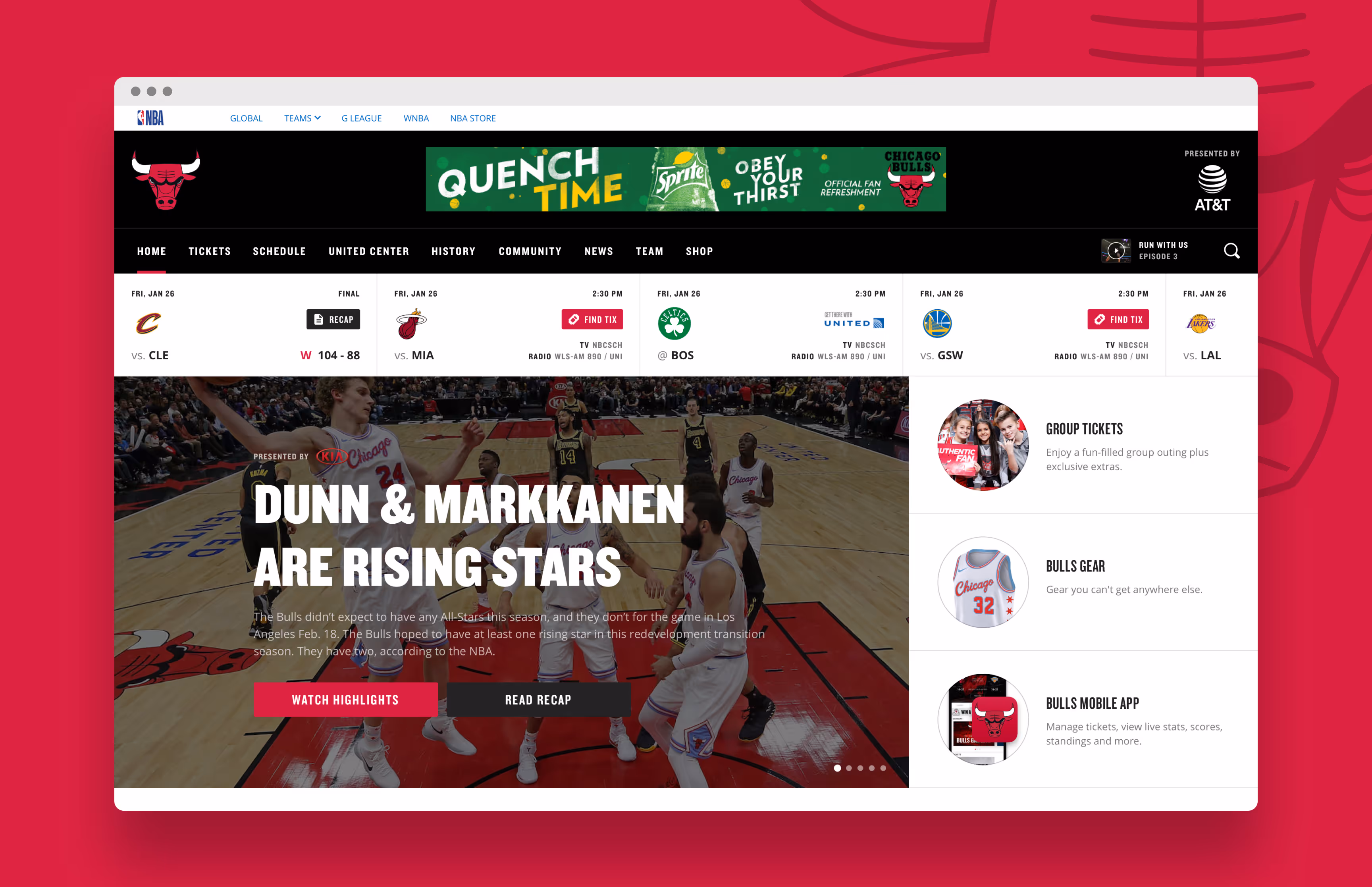 Chicago Bulls website project thumbnail