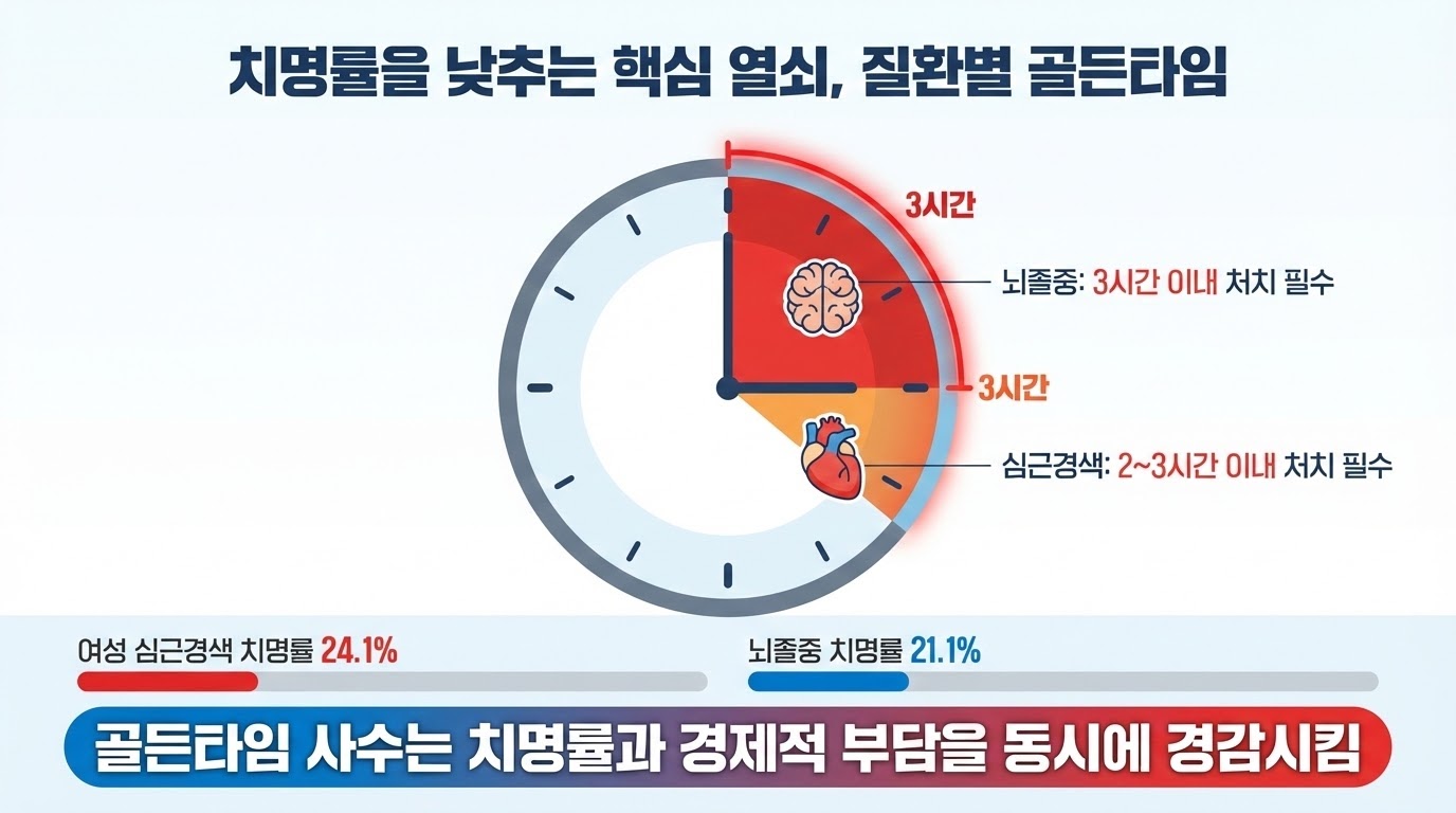 뇌경색 및 심근경색 생존율을 높이는 골든타임 시간 안내 가이드