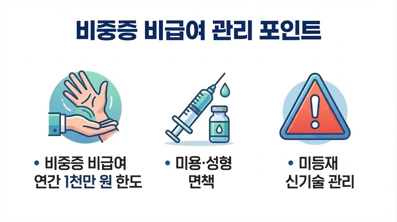 비급여 면책 사항 및 관리 강화