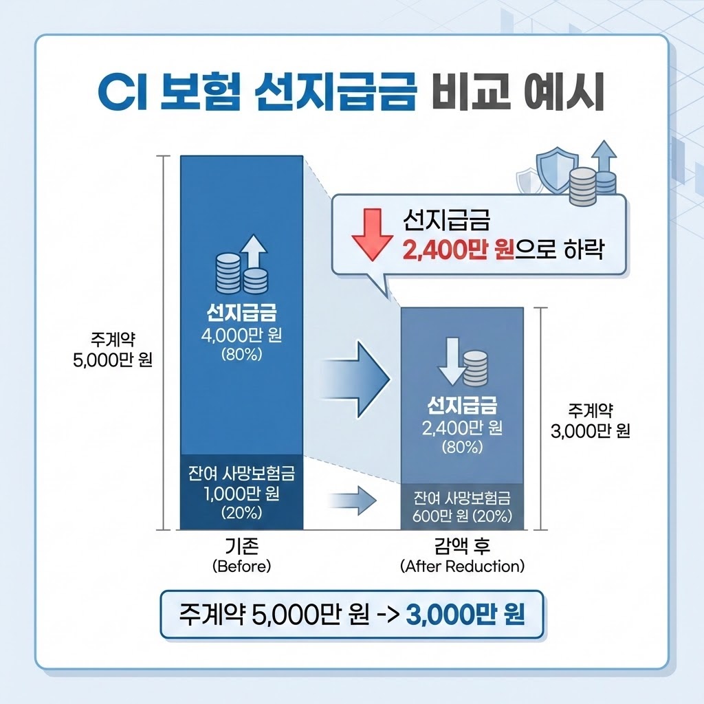 감액완납으로 인한 보장금액 조정