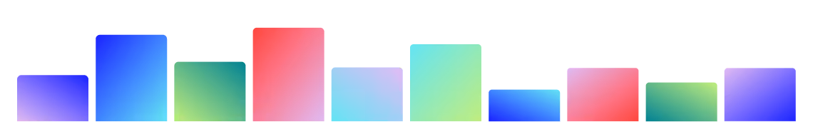 Colorful vertical bars of varying heights with gradient fills on a black background.