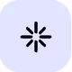 Black loading or processing spinner icon with eight spokes on a light purple rounded square background.