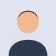 Minimalistic icon of a person with a peach-colored round head and dark gray round shoulders on a light gray background.