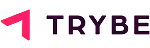 Trybe brand logo featuring the word 'TRYBE' in uppercase letters alongside a stylized magenta arrow pointing upward and to the right.