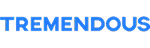 The word 'TREMENDOUS' in bold uppercase blue letters on a white background.