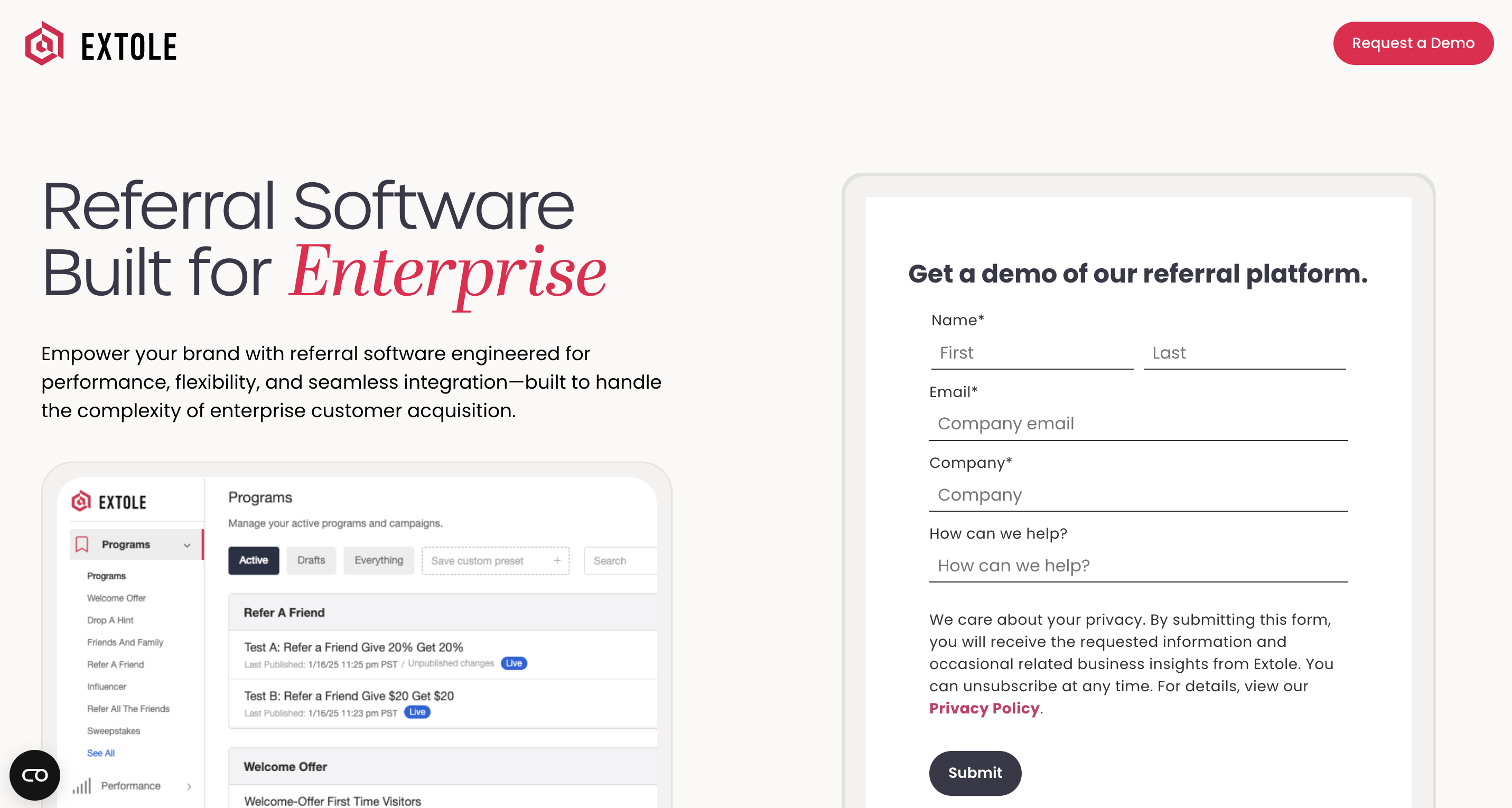 Talkable homepage showing its referral marketing platform