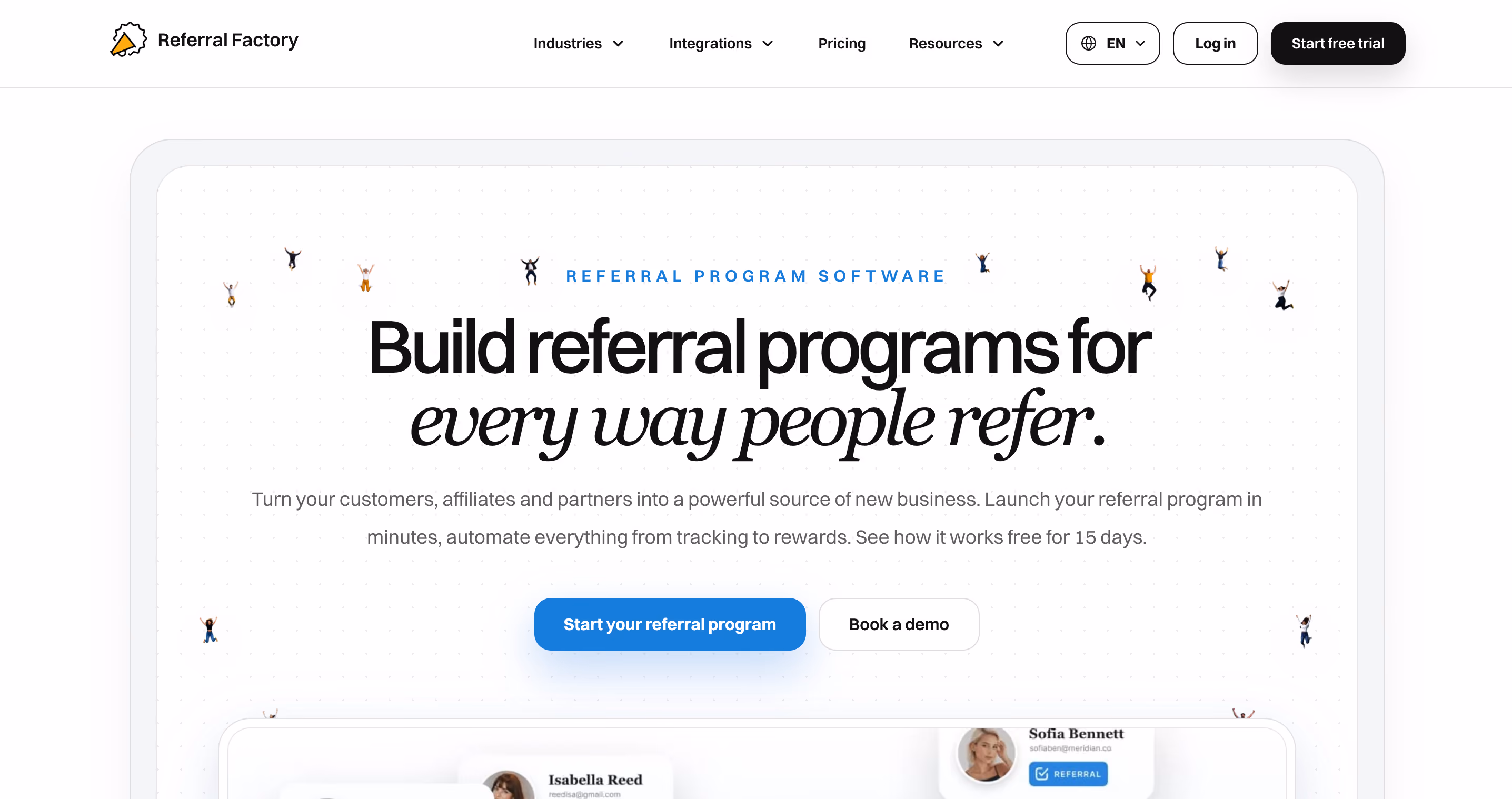 Talkable homepage showing its referral marketing platform