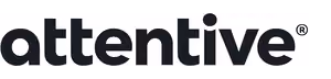 The word 'attentive' in lowercase black letters in a bold font on a white background.
