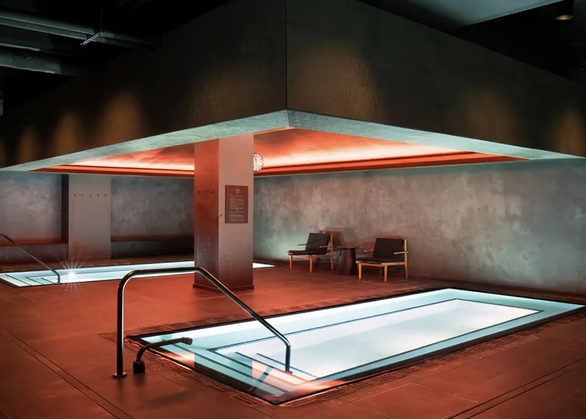 Bathhouse spa interior representing their creator partnership and referral program powered by Friendbuy.