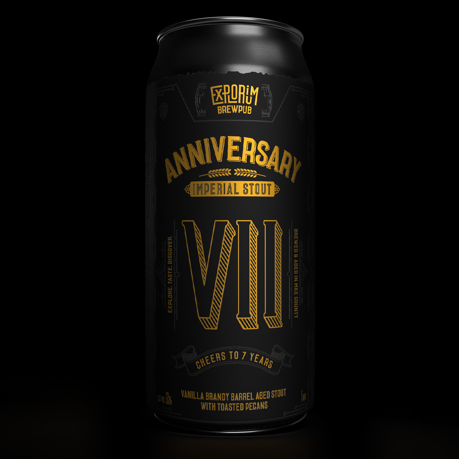 Explorium Brewpub Label Design Anniversary Ale by Rawson Studio