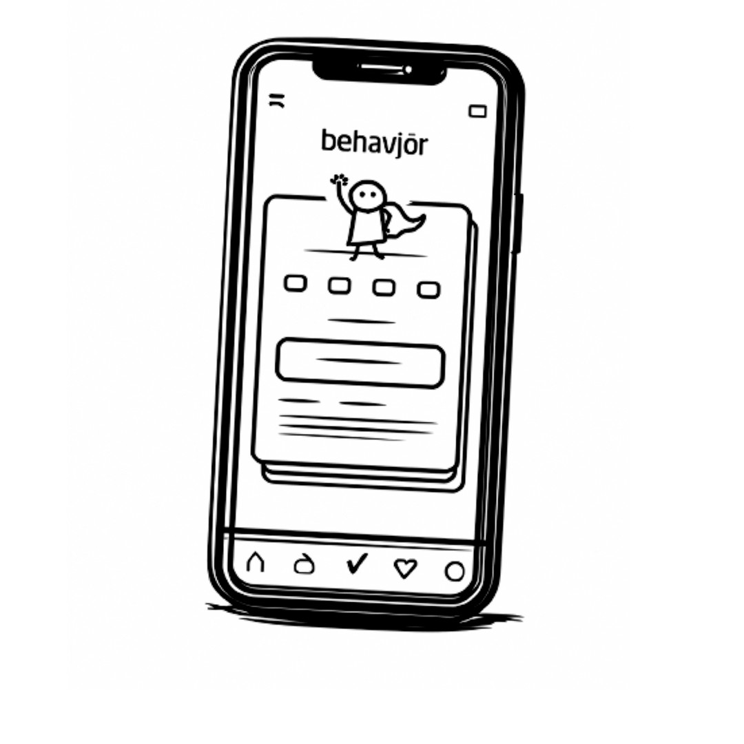 A cartoon illustration of a contact on a mobile phone